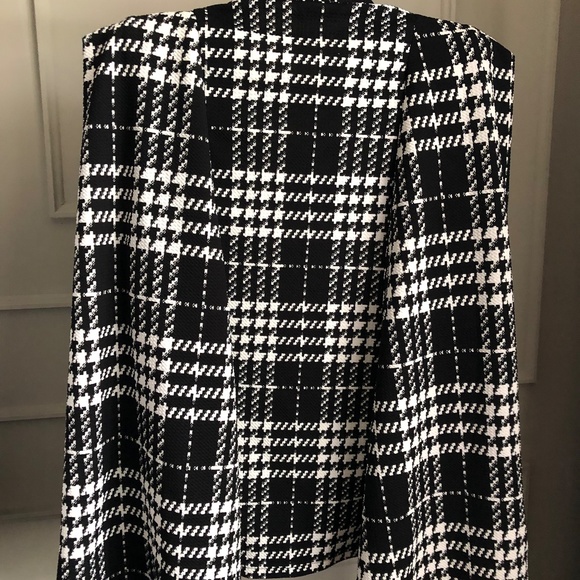 SHEIN Plaid Cape Blazer - Black & White - Size Small - Picture 8 of 8